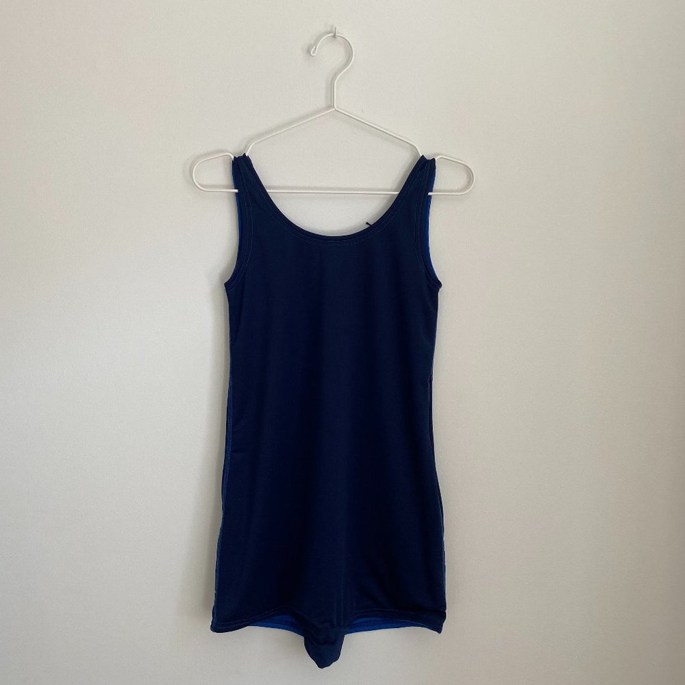NWT Hirsuit Reversible One-Piece Retro Swim Navy/Cobalt, by Otherwild